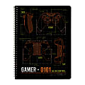 Top Flight, Inc. Fashion Spiral Notebook, 10 1/2" x 8", Wide Ruled, 140 Pages (70 Sheets), Assorted Colors 2 1 thumbnail image
