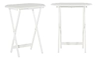 Linon Callan Tray Tables, 26-7/16"H x 23-5/8"W x 15-3/4"D, White, Set Of 2 Tables