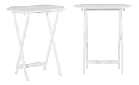 Linon Callan Tray Tables, 26-7/16"H x 23-5/8"W x 15-3/4"D, White, Set Of 2 Tables 1 thumbnail image