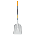 Poly Scoop with Hardwood Handle, 17.75 in L x 14.75 in W Blade, Square Point, 48 in Straight Cushion-Grip Handle