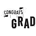 Amscan 191290 Congrats Grad Graduation Yard Sign, 14"H x 14"W x 1"D, Black