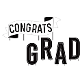 Amscan 191290 Congrats Grad Graduation Yard Sign, 14"H x 14"W x 1"D, Black 1 thumbnail image