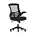 Flash Furniture Mesh Mid-Back Swivel Task Chair With Flip-Up Arms, Black