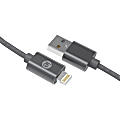 iEssentials Lightning/USB Data Transfer Cable - 10 ft Lightning/USB Data Transfer Cable for Mobile Device, Computer - First End: 1 x Lightning Male Proprietary Connector - Second End: 1 x Type A Male USB - MFI - Gray 1 thumbnail image