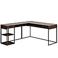 Sauder® International Lux 66"W L-Computer Desk, Umberwood/Black