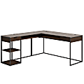 Sauder® International Lux 66"W L-Computer Desk, Umberwood/Black 1 thumbnail image
