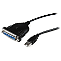StarTech.com Parallel printer adapter - USB - DB25 parallel - 6 ft - Add a DB25 parallel port to any PC or laptop with a free USB port 1 thumbnail image