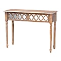 Baxton Studio Transitional Rustic French Country Console Table, 31-15/16"H x 42-3/16"W x 14-3/16"D, Natural Whitewashed Oak