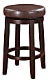 Linon Alice Backless Faux Leather Swivel Counter Stool, Brown