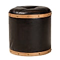 Baxton Studio Farrow Faux Leather Ottoman, Dark Brown/Oak Brown 1 thumbnail image