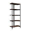 Sauder® North Avenue 60"H 5-Shelf Bookcase, Smoked Oak/Black