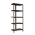Sauder® North Avenue 60"H 5-Shelf Bookcase, Smoked Oak/Black 1 thumbnail image