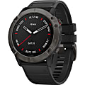 Garmin fÄ“nix 6X Sapphire GPS Watch - Wrist - Touchscreen - Bluetooth - Wireless LAN - GPS - 1104 Hour - Round - 2.01" - Carbon Gray Case - Black Band - Diamond-like Carbon (DLC) 1 thumbnail image