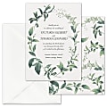 Custom Shaped Wedding & Event Invitations With Envelopes, 5" x 7", Lovely Greenery, Box Of 25 Invitations/Envelopes