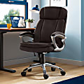 Serta® Big And Tall Ergonomic Bonded Leather High-Back Office Chair, Old Chestnut/Silver