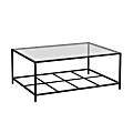 Sauder® Carolina Grove Contemporary Glass And Metal End Table, 17”H x 42”W x 30-1/6”D, Clear/Black