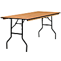 Flash Furniture Rectangular Folding Banquet Table, 30-1/4"H x 30"W x 72"D, Natural/Black 1 thumbnail image