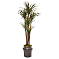Nearly Natural Giant Yucca 72”H Artificial Plant With Decorative Planter, 72”H x 27”W x 23”D, Green/Gray