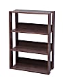 IRIS Mado 35"H 3-Tier Wide Open Shelving Unit, Brown