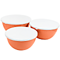 Gibson Home Plaza Cafe 3-Piece Stackable Nesting Mixing Bowl Set, Coral 1 thumbnail image