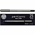 Pentonic Ballpoint Pen Set - 1 mm Pen Point - Black Ink - Nickel Silver Tip - 25 / Box 1 thumbnail image