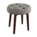 Elle Décor Penelope Round Tufted Stool, Storm Gray/Brown 1 thumbnail image