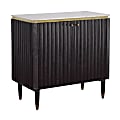 Coast to Coast Faye Transitional 38”W 2-Door Bar Cabinet, Carlyle Black/Gold