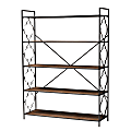 Baxton Studio 65"H 5-Shelf Bookcase, Natural Oak/Black 1 thumbnail image
