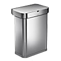 simplehuman Voice And Motion Sensor Garbage Can, 15.3 Gallons, Stainless Steel 1 thumbnail image