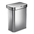 simplehuman Voice And Motion Sensor Garbage Can, 15.3 Gallons, Stainless Steel