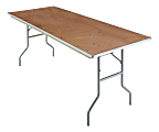 Iceberg Natural Plywood Rectangular Folding Table - Rectangle Top - Folding Base x 30" Table Top Width x 96" Table Top Depth x 0.75" Table Top Thickness - 29" Height - Natural 1 thumbnail image