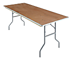 Iceberg Natural Plywood Rectangular Folding Table - Rectangle Top - Folding Base x 30" Table Top Width x 96" Table Top Depth x 0.75" Table Top Thickness - 29" Height - Natural