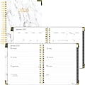 Rediform Marble Weekly/Monthly Planner - Julian Dates - Weekly, Monthly - 1 Year - January till December - 1 Week, 1 Month Double Page Layout - 7" x 9" Sheet Size - Twin Wire - Gray Marble - Fibe