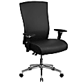 Flash Furniture HERCULES Series 24/7 Intensive-Use Ergonomic High-Back Executive Multifunction Office Chair With Seat Slider And Adjustable Lumbar, Black LeatherSoft/Gray
