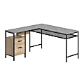 Sauder® Market Commons 56”W L-Shaped Corner Desk, Prime Oak