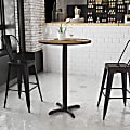 Flash Furniture Round Bar-Height Table With X-Style Base, 43-3/16"H x 30"W x 30"D, Walnut 1 thumbnail image