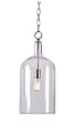 Kenroy Home Capri 1-Light Pendant Lamp, Brushed Nickel/Clear 1 thumbnail image