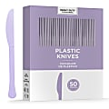 Amscan 8019 Solid Heavyweight Plastic Knives, Lavender, 50 Knives Per Pack, Case Of 3 Packs