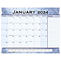 2024 AT-A-GLANCE® Monthly Desk Pad Calendar, 21-3/4" x 17", Slate Blue, January To December 2024, 89701