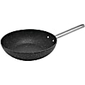 Starfrit The Rock 7.25" Personal Wok Pan with Stainless Steel Wire Handle - Cooking, Frying, Broiling - Dishwasher Safe - Oven Safe - Black - Cast Stainless Steel Handle