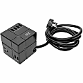 Eaton Tripp Lite Series Surge Protector Power Cube 3-Outlet 6 USB-A 7.2A 6ft Cord Black 540 Joules - Surge protector - TLP366CUBEUSBB 1 thumbnail image