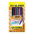 BIC® Soft Feel® Retractable Ballpoint Pens, Medium Point, 1.0 mm, Assorted Barrel Colors, Assorted Fashion Ink Colors, Pack Of 24 Pens 1 thumbnail image