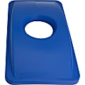 Genuine Joe 23-Gallon Recycling Bin Cutout Lid - Round - Blue - 1 Each 1 thumbnail image