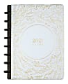 TUL® Discbound Monthly Planner Starter Set, 8-1/2" x 5-1/2", Ice Blue/Gold Foil, January To December 2021