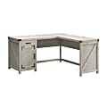 Bush Furniture Knoxville 60"W L-Shaped Corner Desk With Drawer And Storage Cabinet, Cottage White, Standard Delivery