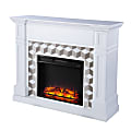 SEI Furniture Darvingmore Electric Fireplace With Marble Surround, 40"H x 48"W x 14-1/2"D, White 1 thumbnail image