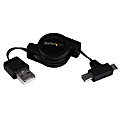 StarTech.com 2.5ft Retractable USB Combo Cable - USB to Micro USB and Mini USB - M/M - First End: 1 x Type A Male USB - Second End: 1 x Type B Male Micro USB, Second End: 1 x Type B Male Mini USB - Nickel Plated Connector - Black