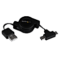 StarTech.com 2.5ft Retractable USB Combo Cable - USB to Micro USB and Mini USB - M/M - First End: 1 x Type A Male USB - Second End: 1 x Type B Male Micro USB, Second End: 1 x Type B Male Mini USB - Nickel Plated Connector - Black 1 thumbnail image