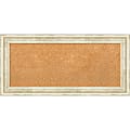 Amanti Art Rectangular Non-Magnetic Cork Bulletin Board, Natural, 34” x 16”, Country White Wash Wood Frame 1 thumbnail image