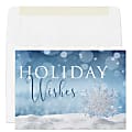 Custom Full-Color Holiday Cards With Envelopes, 7" x 5", Shimmering Wishes, Box Of 25 Cards